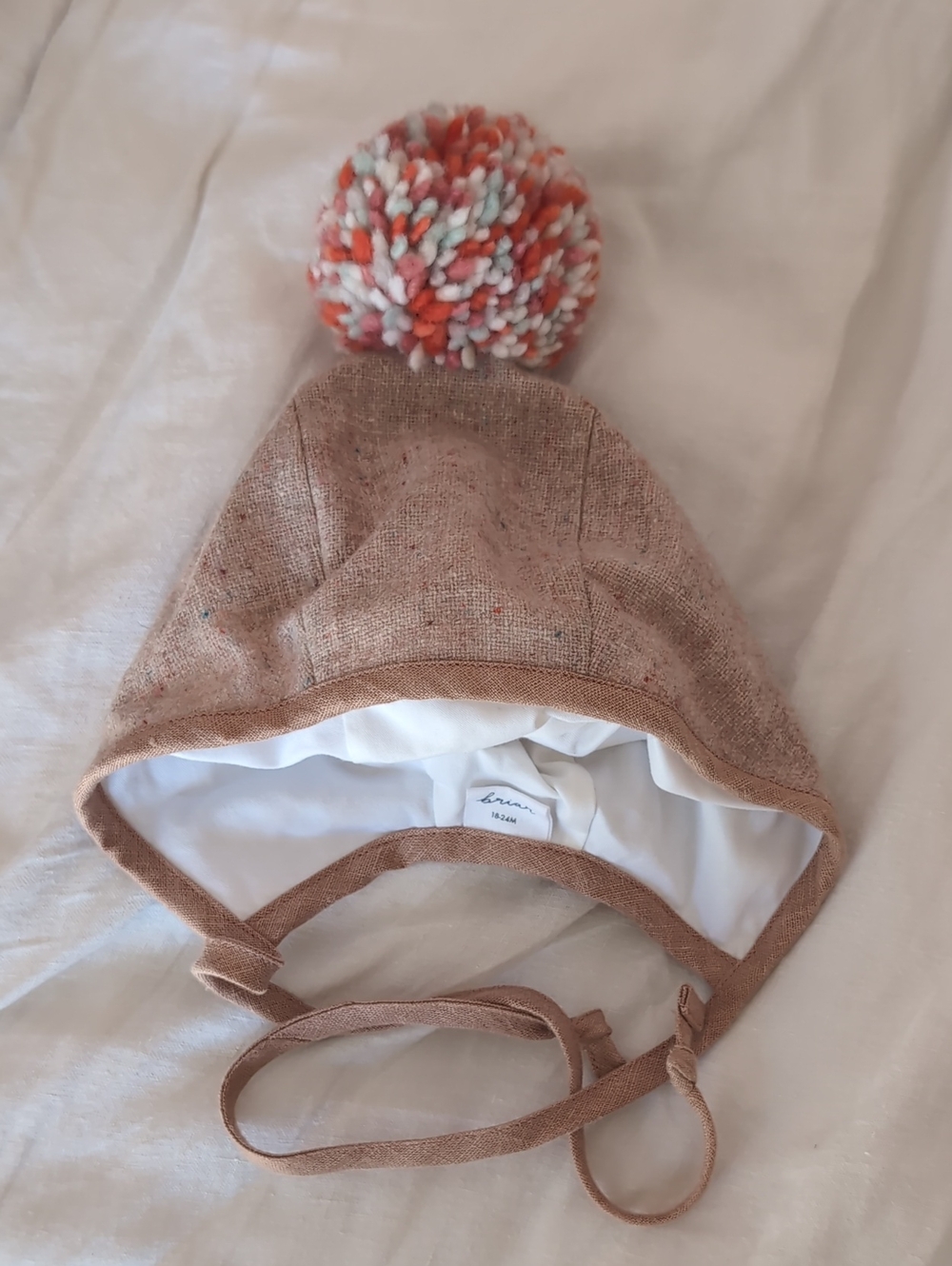 NEW Briar Baby Quartz Confetti Pom Bonnet sz18-24m